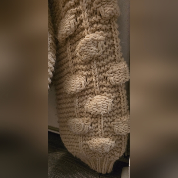 Tea & Cup Los Angeles Knit Cardigan Bubble Sleeves M/L Polyester - Picture 7 of 16